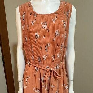Peachy Floral Midi Dress